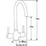Reginox Chrome Twin Lever Kitchen Mixer Tap - Thames