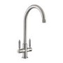Rangemaster Hemlock Dual Lever Monobloc Kitchen Mixer Tap - Brushed Nickel