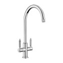 THEMDLCM Rangemaster Hemlock Dual Lever Monobloc Kitchen Mixer Tap - Polished Chrome