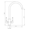 Rangmaster Intense Brushed Copper Twin Lever Kitchen Mixer Tap