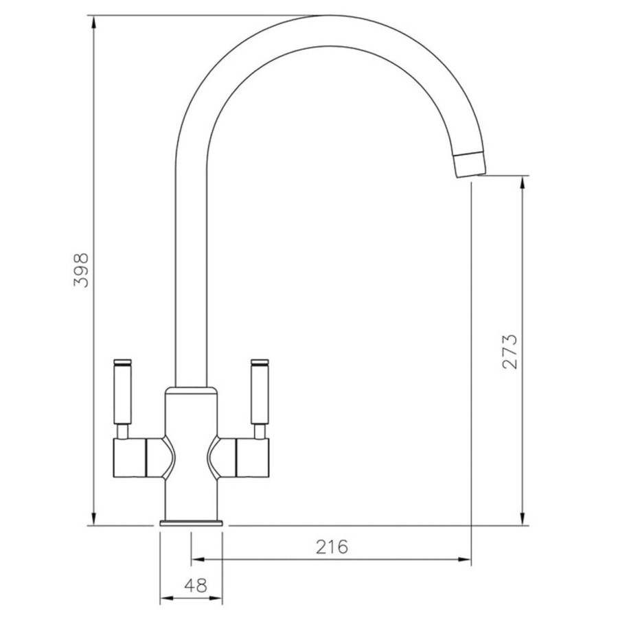 Rangemaster Intense Dual Lever Monobloc Kitchen Mixer Tap - Polished Chrome