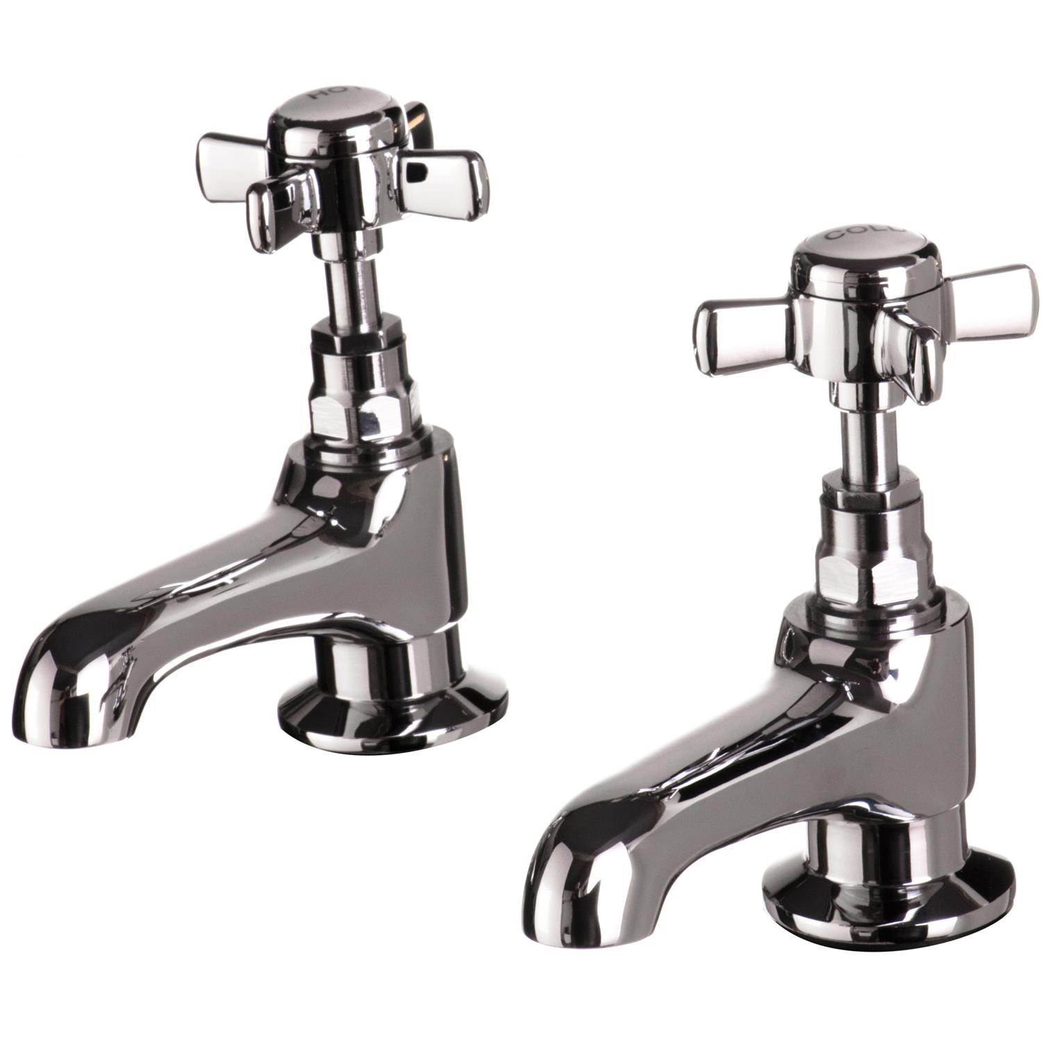 Elod Pair of Traditional Basin Pillar Taps - Better Bathrooms