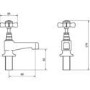 Elod Pair of Traditional Bath Pillar Taps