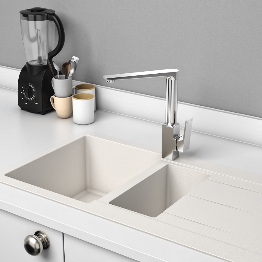 Enza Ultimo Chrome Single Lever Kitchen Mixer Tap