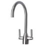 Twin Lever Chrome Monobloc Kitchen Sink Mixer Tap - Tamara