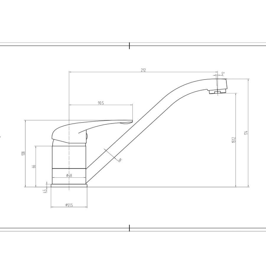 Alfred Chrome Swivel Spout Single Lever Mixer Kitchen Tap