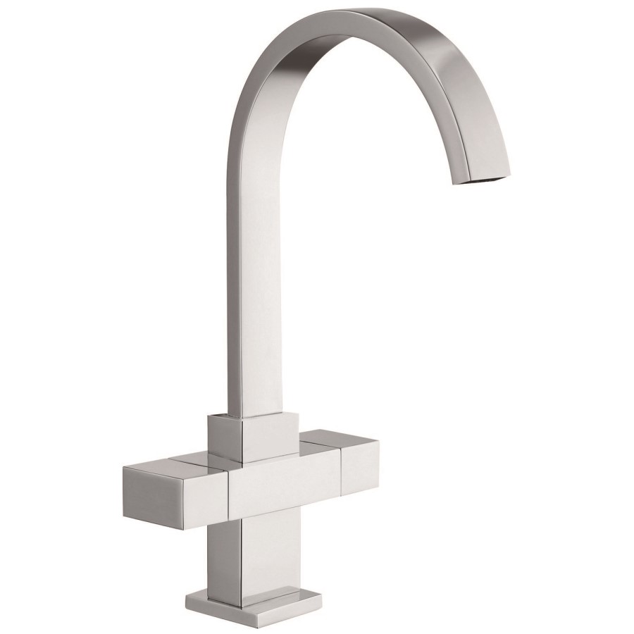 Chrome Twin Lever Kitchen Mixer Tap - Enza Cromer