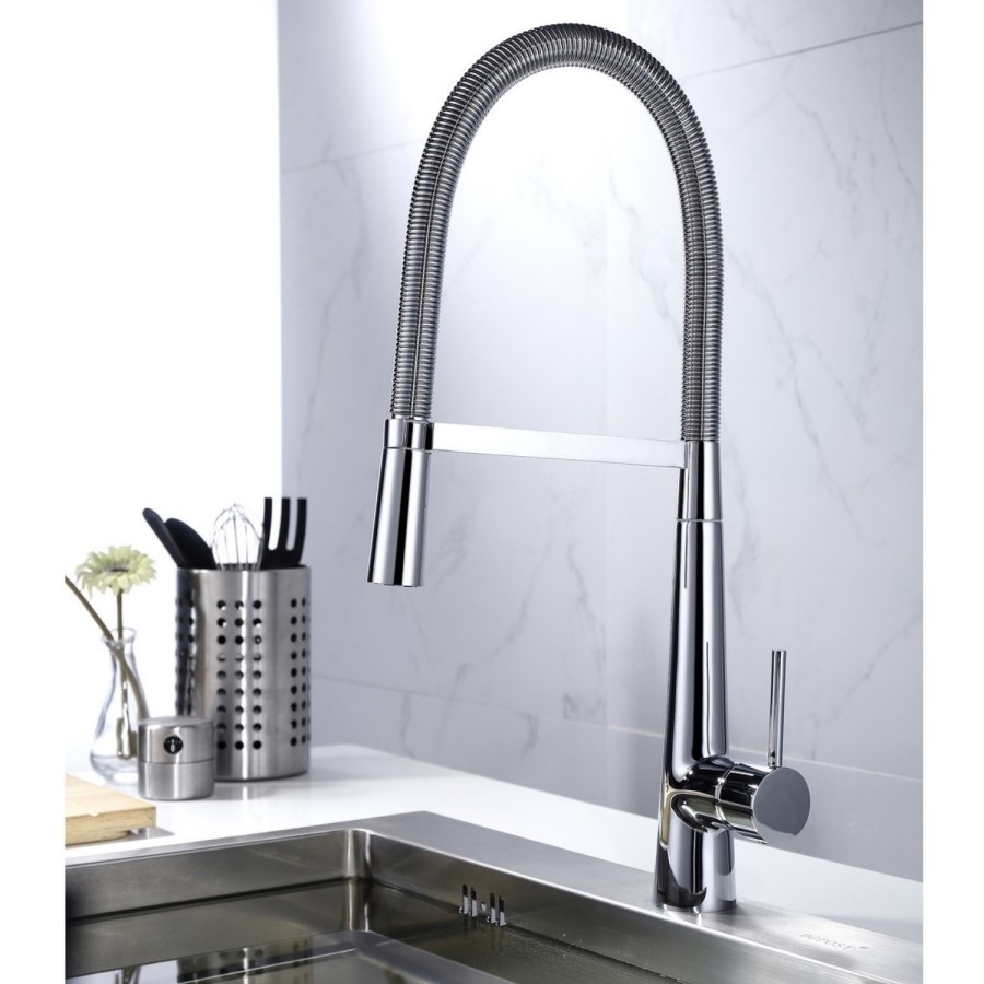 Enza Hervey Chrome Single Lever Pull Out Kitchen Mixer Tap