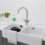 Essence Hector Brushed Chrome Twin Lever Monobloc Kitchen Mixer Tap