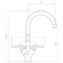 Essence Hector Brushed Chrome Twin Lever Monobloc Kitchen Mixer Tap