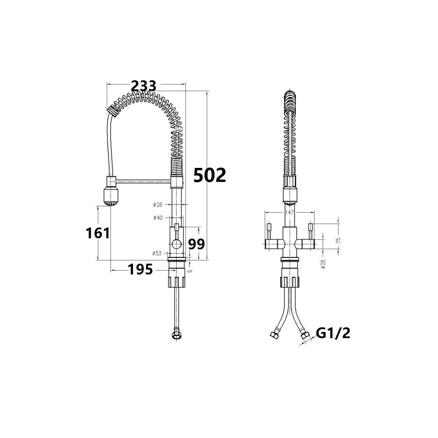 Pull Out Monobloc Kitchen Sink Mixer Tap - Essence