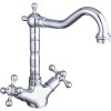 Essence Edwin Chrome Twin Lever Traditional Kitchen Mixer Tap