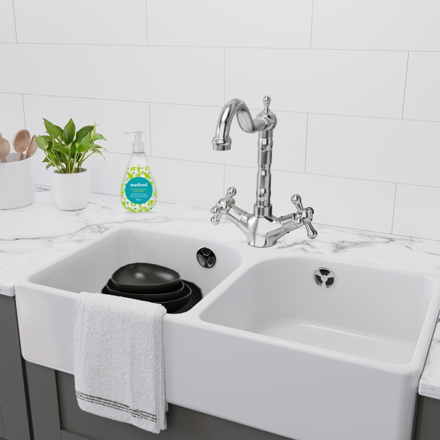 Essence Edwin Chrome Twin Lever Traditional Kitchen Mixer Tap