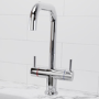 Chrome Twin Lever Kitchen Mixer Tap - Essence Roscoe