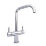 Chrome Twin Lever Kitchen Mixer Tap - Essence Roscoe