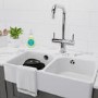 Chrome Twin Lever Kitchen Mixer Tap - Essence Roscoe