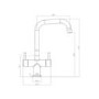Chrome Twin Lever Kitchen Mixer Tap - Essence Roscoe