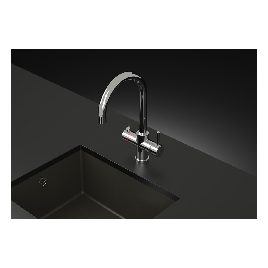 Boiling Water Kitchen Tap 3 in 1 Curve Chrome 