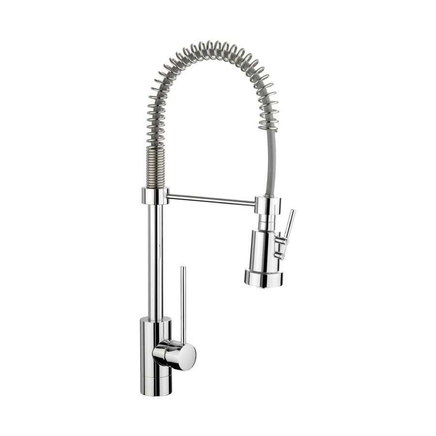 Rangemaster Pro Spray Chrome Single Lever Pull Out Spray Kitchen Tap
