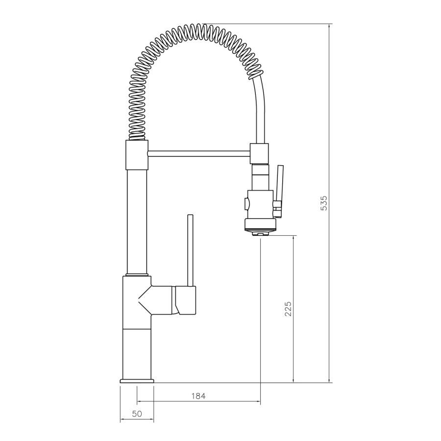 Rangemaster Pro Spray Chrome Single Lever Pull Out Spray Kitchen Tap