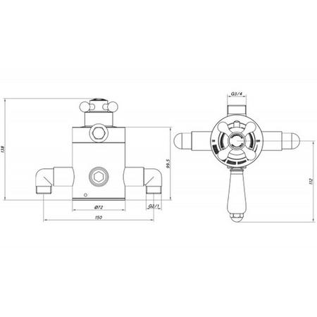 Traditional Exposed Thermostatic Shower Valve