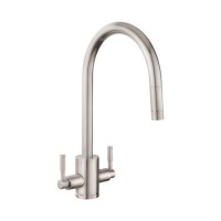 Rangemaster Aquatrend Dual Lever Pull Out Monobloc Kitchen Mixer Tap - Brushed Nickel Rangemaster Aquatrend Dual Lever Pull Out Monobloc Kitchen Mixer Tap - Brushed Nickel