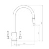 Rangemaster Aquatrend Chrome Twin Lever Pull Out Kitchen Mixer Tap  