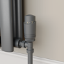 Elego Anthracite Gray Modern TRV Angled Thermostatic Radiator Valves With Lockshield