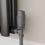 Elego Anthracite Gray Modern TRV Angled Thermostatic Radiator Valves With Lockshield