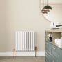 Elego Copper Modern TRV Angled Thermostatic Radiator Valves With Lockshield