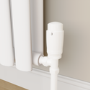 Elego White Modern TRV Angled Thermostatic Radiator Valves With Lockshield