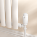 TRV-AG-3WH Elego White Modern TRV Angled Thermostatic Radiator Valves With Lockshield