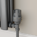 Elego Anthracite  Modern TRV Angled Thermostatic Radiator Valves With Lockshield