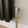 Elego Chrome Modern TRV Angled Thermostatic Radiator Valves With Lockshield