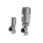 Elego Chrome Modern TRV Angled Thermostatic Radiator Valves With Lockshield