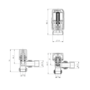 Elego Chrome Modern TRV Angled Thermostatic Radiator Valves With Lockshield