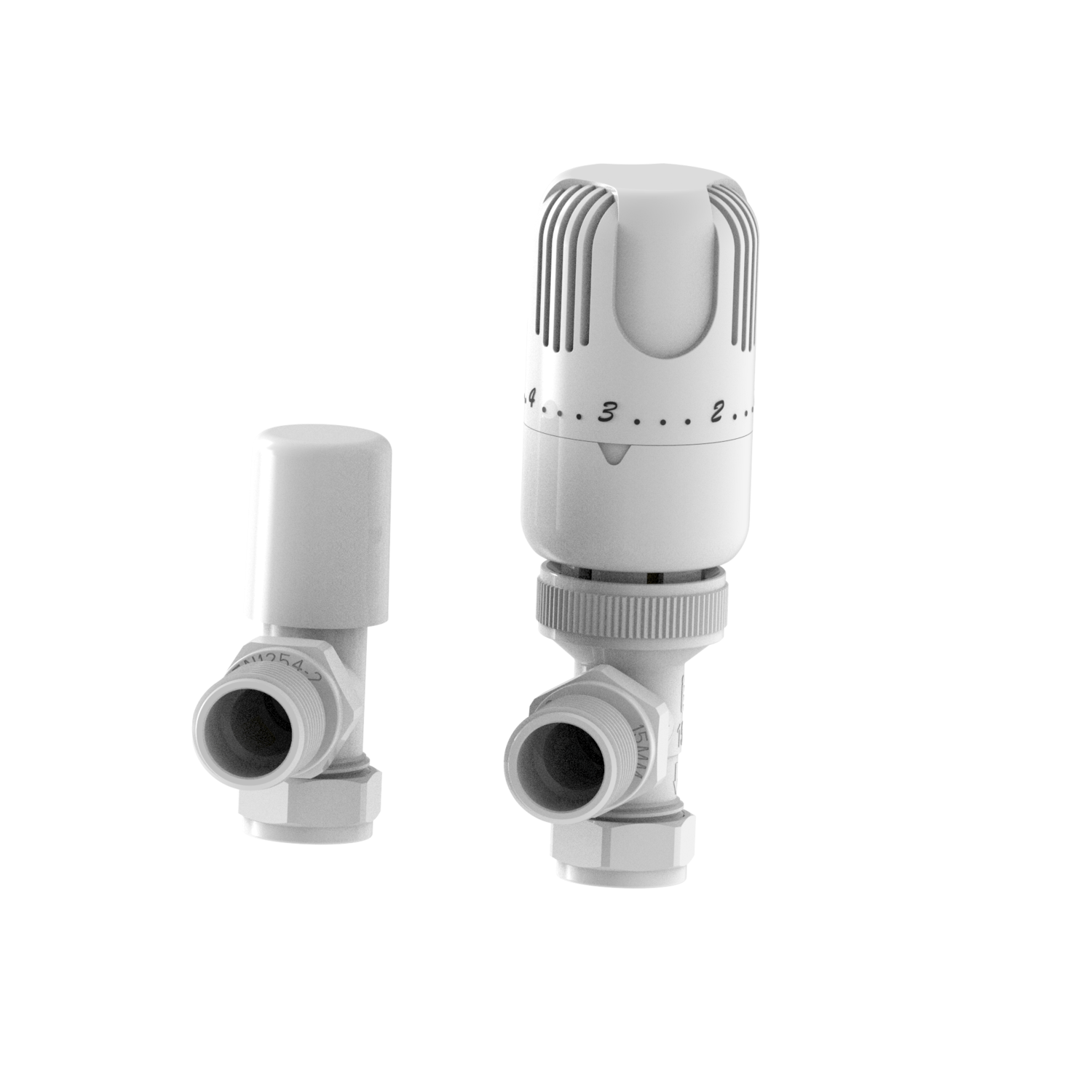Elego White Modern TRV Angled Thermostatic Radiator Valves With ...