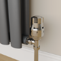 Elego Chrome Modern TRV Angled Thermostatic Radiator Valves With Lockshield