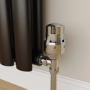 Elego Chrome Modern TRV Angled Thermostatic Radiator Valves With Lockshield
