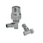 Elego Chrome Modern TRV Angled Thermostatic Radiator Valves With Lockshield