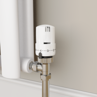 Elego White Modern TRV Angled Thermostatic Radiator Valves With Lockshield Elego White Modern TRV Angled Thermostatic Radiator Valves With Lockshield