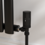 Elego Matte Black Modern TRV Angled Thermostatic Radiator Valves With Lockshield
