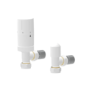 Elego White Modern TRV Angled Thermostatic Radiator Valves With Lockshield