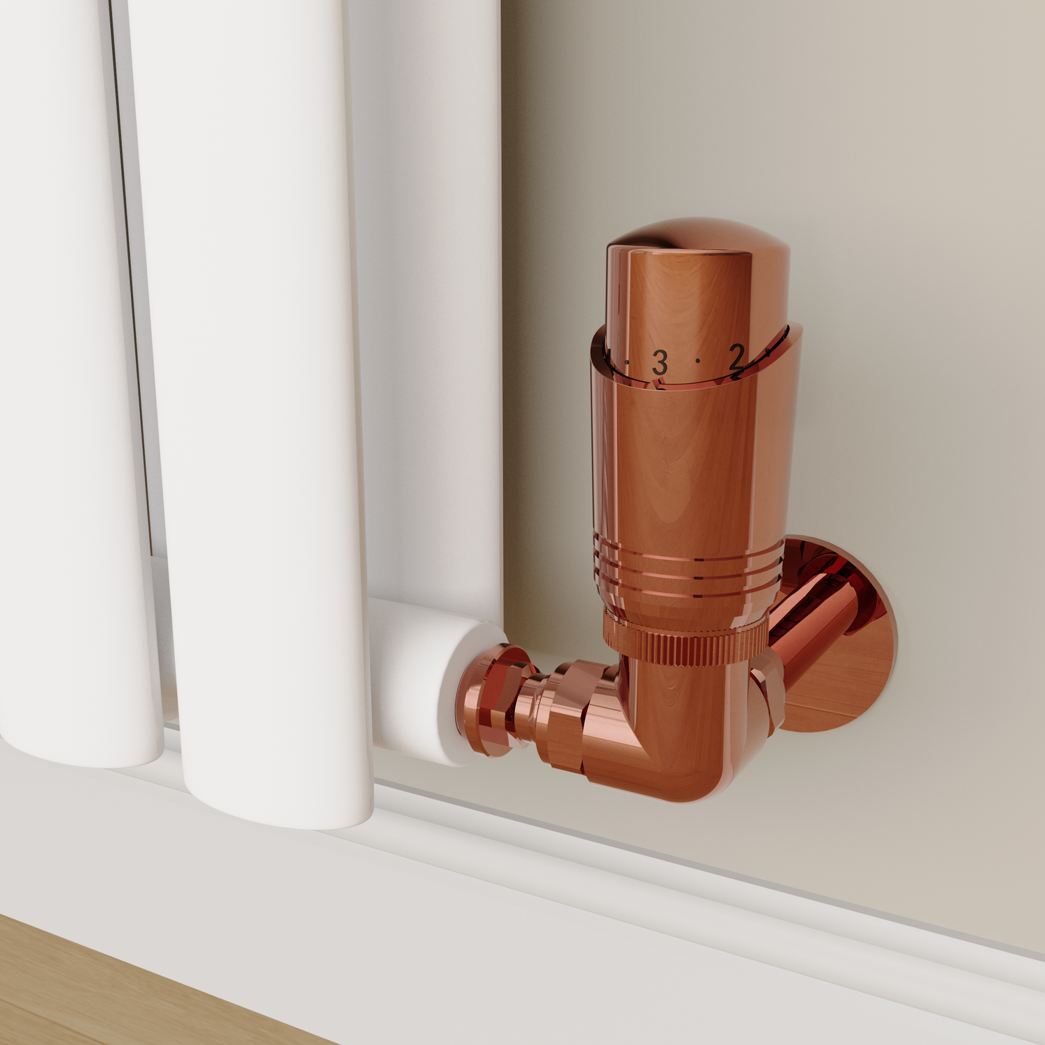Elego Copper Black Nickel Modern Trv Corner Thermostatic Radiator Valves With Lockshield