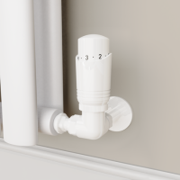 Elego White Modern TRV Corner Thermostatic Radiator Valves With Lockshield Elego White Modern TRV Corner Thermostatic Radiator Valves With Lockshield