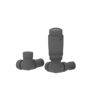 Elego Anthracite Gray Modern TRV Corner Thermostatic Radiator Valves With Lockshield