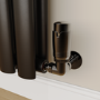 Elego Black Nickel Modern TRV Corner Thermostatic Radiator Valves With Lockshield