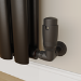 Elego Matte Black Modern TRV Corner Thermostatic Radiator Valves With Lockshield