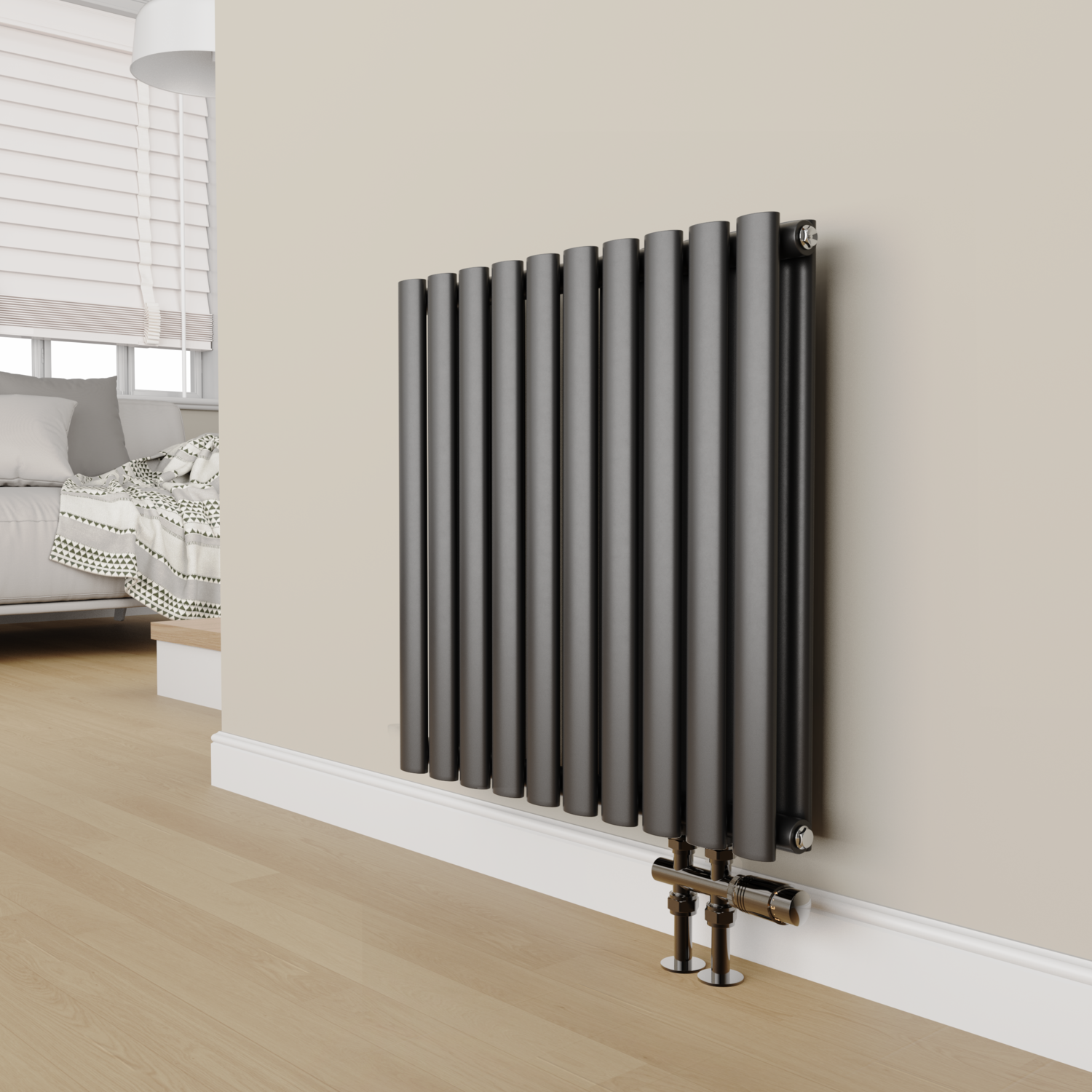 Tvh Radiator Elego Black Nickel Modern TRV H Block Thermostatic Radiator Valves ...