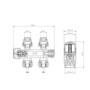 Elego Chrome Modern TRV H Block Thermostatic Radiator Valve